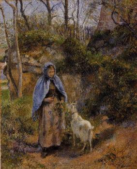 卡米耶 畢沙羅 Peasant Woman with a Goat